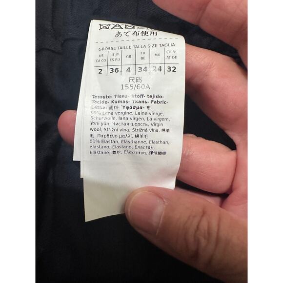 Max Mara Weekend Women's Hateley Soft Wool Flannel Pull-on Trousers Navy, size 2 - Picture 5 of 10